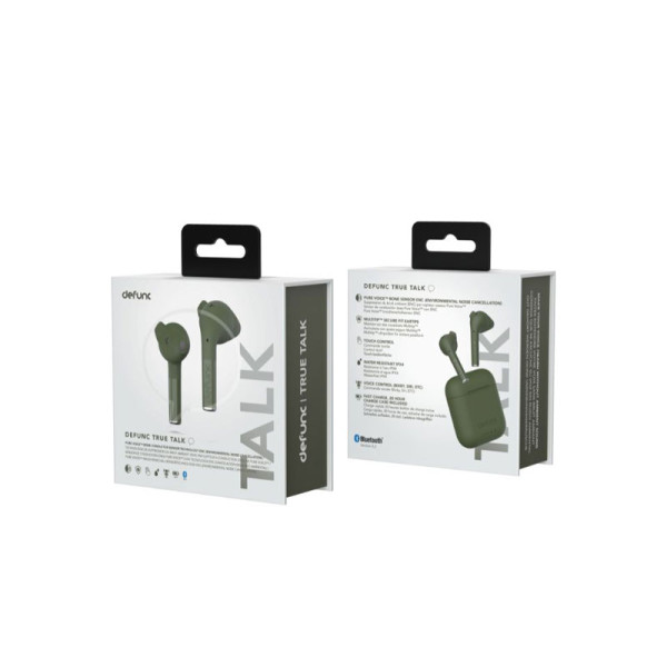 DEFUNC EARPHONES/HEADPHONES/EARBUDS DF TRUE TALK TWS GRN