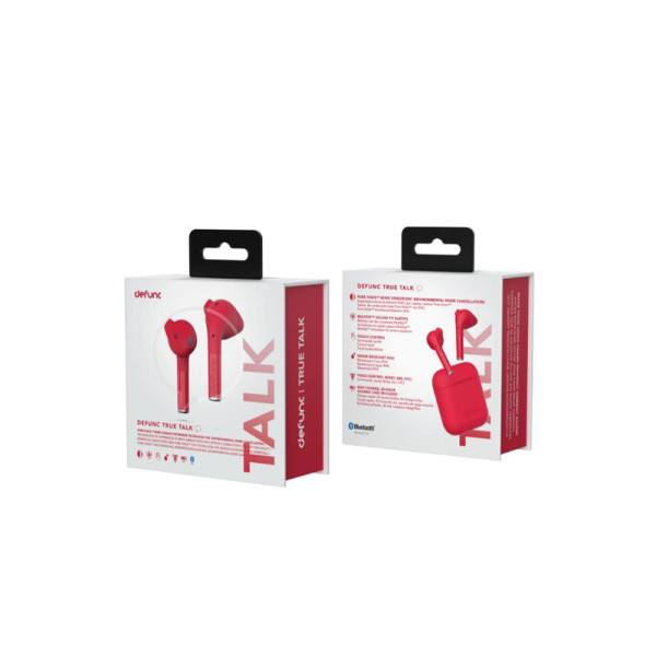 DEFUNC EARPHONES/HEADPHONES/EARBUDS DF TRUE TALK TWS RED