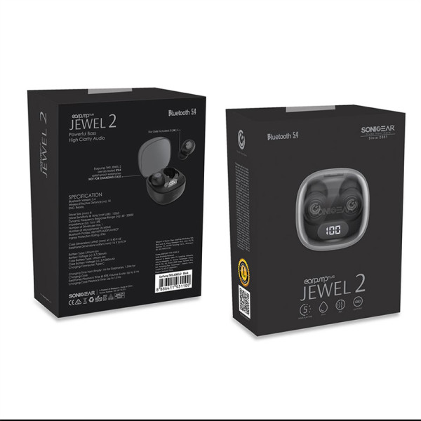 SONICGEAR EARPHONES/HEADPHONES/EARBUDS EARPUMP TWS 2 JEWEL BLACK