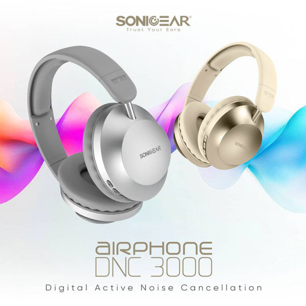 SONICGEAR EARPHONES/HEADPHONES/EARBUDS AIRPHONE DNC 3000 CHAMPAGNE