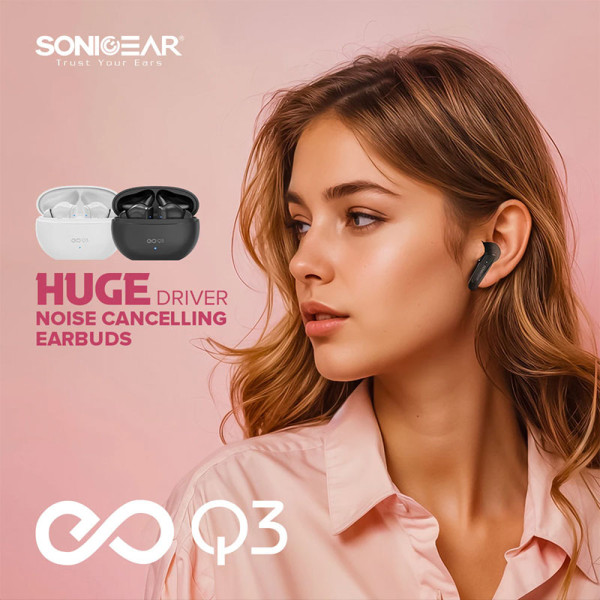 SONICGEAR EARPHONES/HEADPHONES/EARBUDS EARPUMP Q3 WHITE