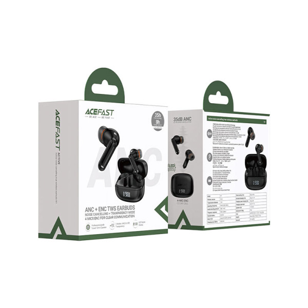 ACEFAST EARPHONES/HEADPHONES/EARBUDS AF W1 ANC TWS EARBUDS-BK