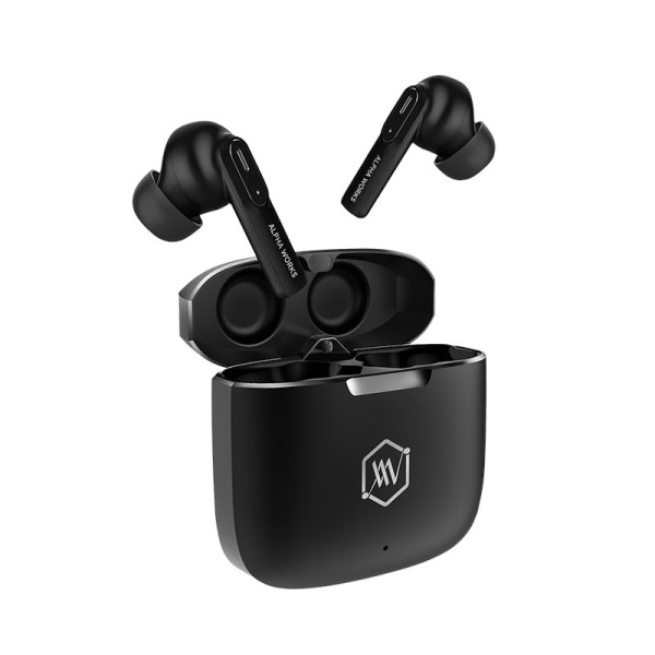 ALPHA WORK EARPHONES/HEADPHONES/EARBUDS AW-CURVE300BLK