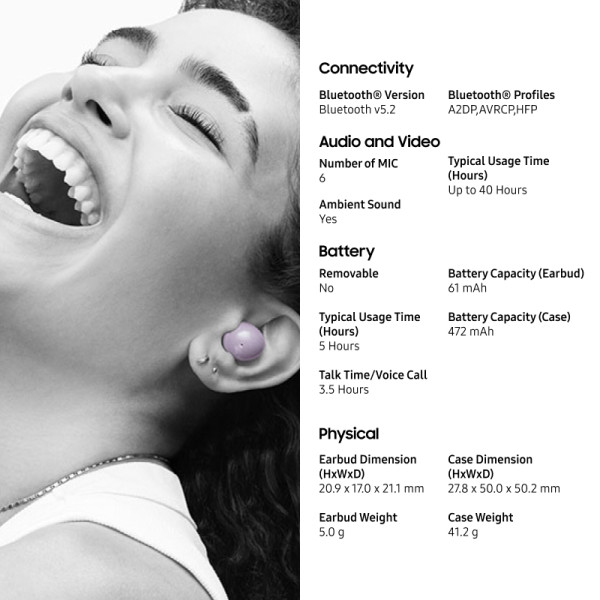 SAMSUNG EARPHONES/HEADPHONES/EARBUDS SM-R177NLVAXSP