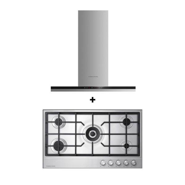FISHER & PAYKEL GAS RANGE PACKAGE CG905DLPX1+HC90DCXB4