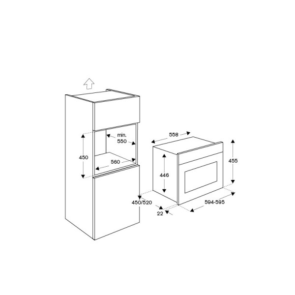 BERTAZZONI 38L BUILT-IN COMBI OVEN & MICROWAV F457MODMWTX SS/CM