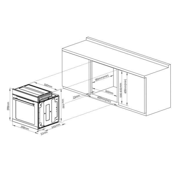 UNO 75L BUILT-IN OVEN UBO675-BK