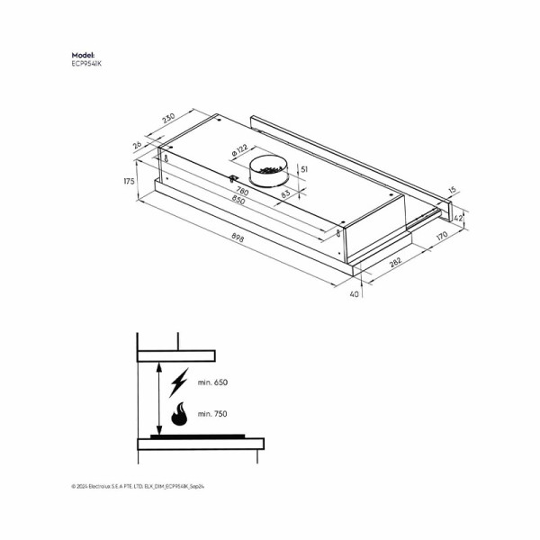 ELECTROLUX COOKERHOOD ECP9541K