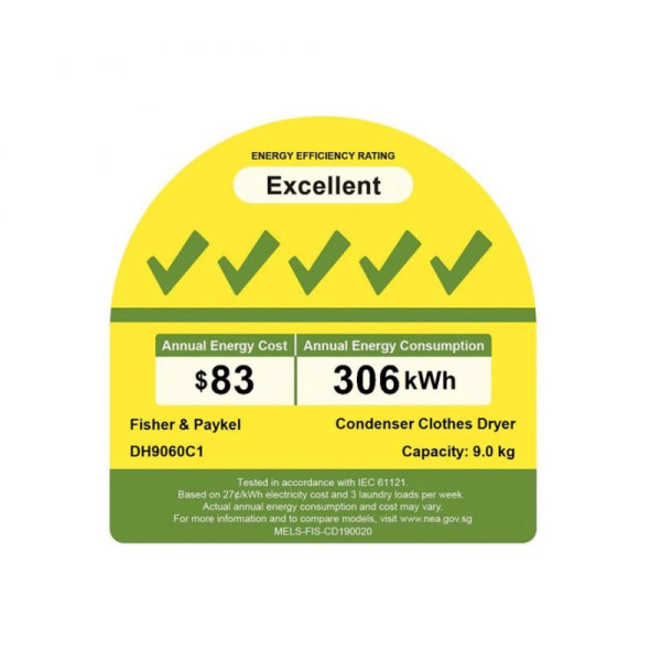 FISHER & PAYKEL HEAT PUMP DRYER DH9060C1