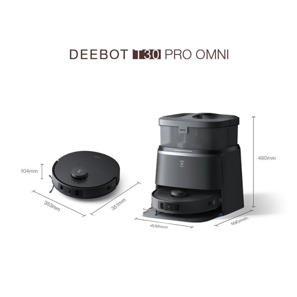 ECOVACS ROBOTIC VACUUM DEEBOT T30 PRO OMNI-BLACK