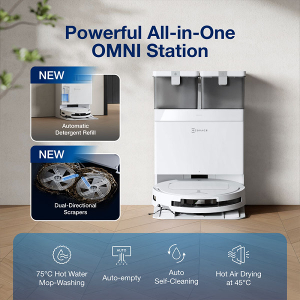 ECOVACS ROBOTIC VACUUM DEEBOT T50 PRO OMNI-WHITE