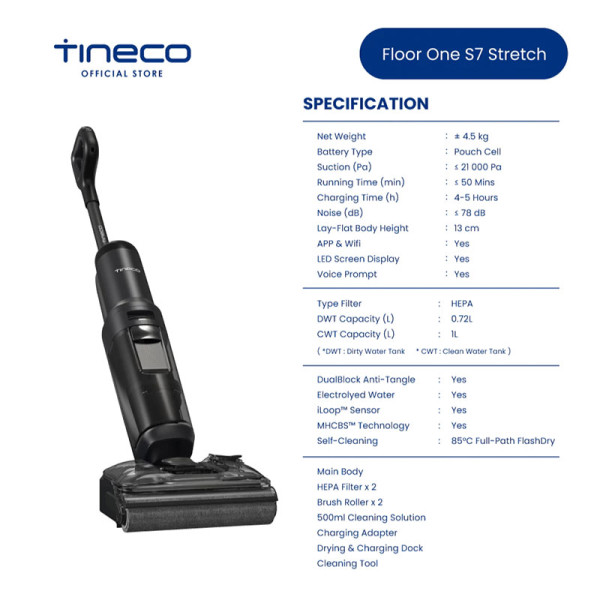 TINECO RECHARGEABLE VAC -WET & DRY FLOOR ONE S7 STRETCH