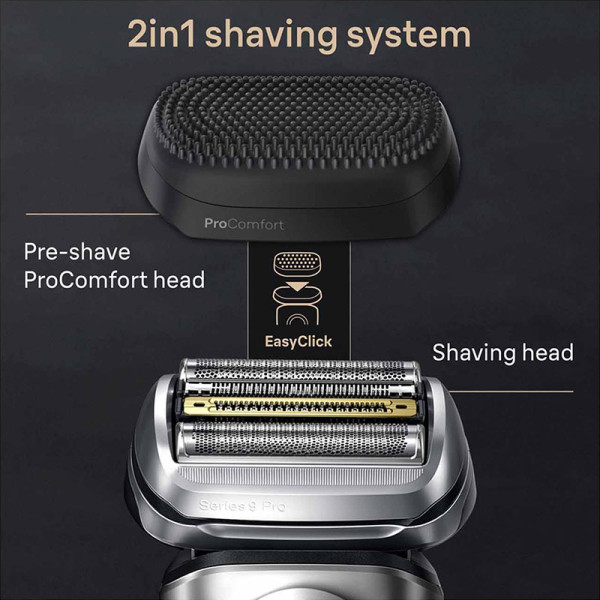 BRAUN SHAVER 9597cc SILVER