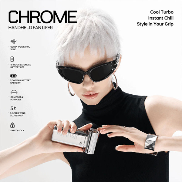 JISULIFE USB FAN LIFE9-5000-CHROME