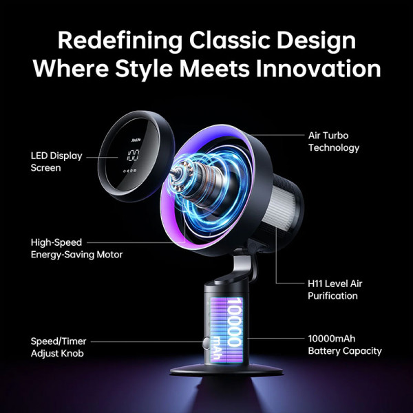 JISULIFE USB TABLE FAN PRO3 -DARK GREY