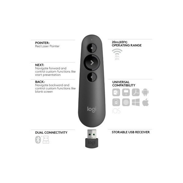 LOGITECH MOUSE 910-006521 (R500S GRAPHITE)