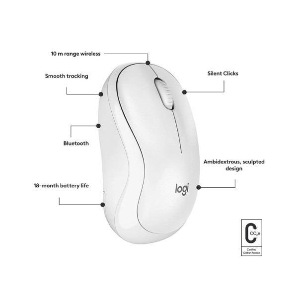 LOGITECH MOUSE 910-007123 (M240 WHITE)