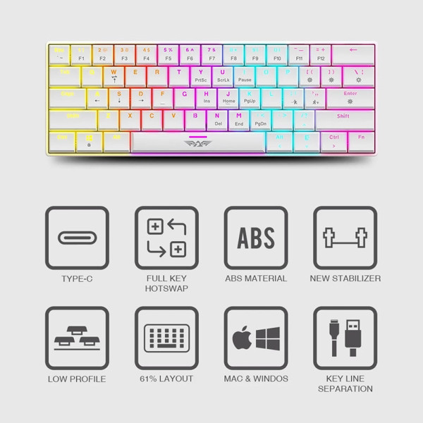 ARMAGGEDDON KEYBOARD SMK-1C WHITE TACTILE
