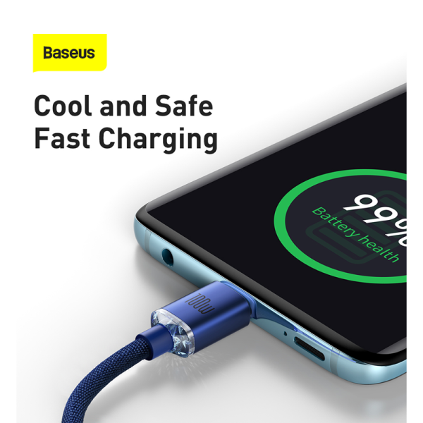 BASEUS CABLES CRYSTAL SHINE 2M CABLE BLUE