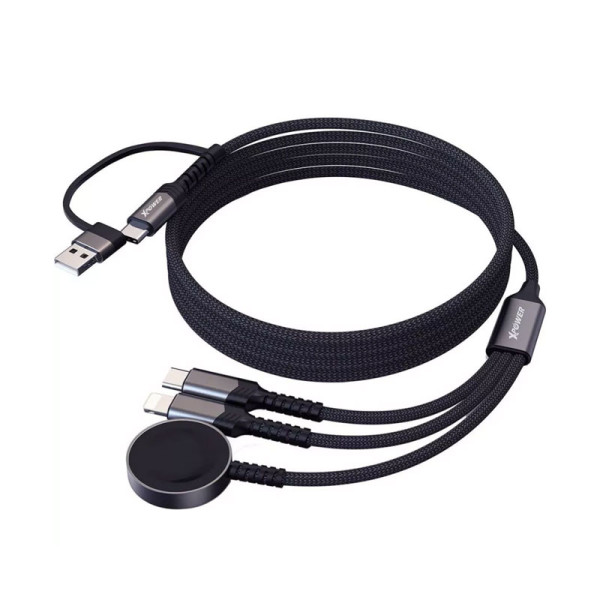 XPOWER XP 3X2W 6IN1 60W PD3.0 CABLE-GREY XP9539