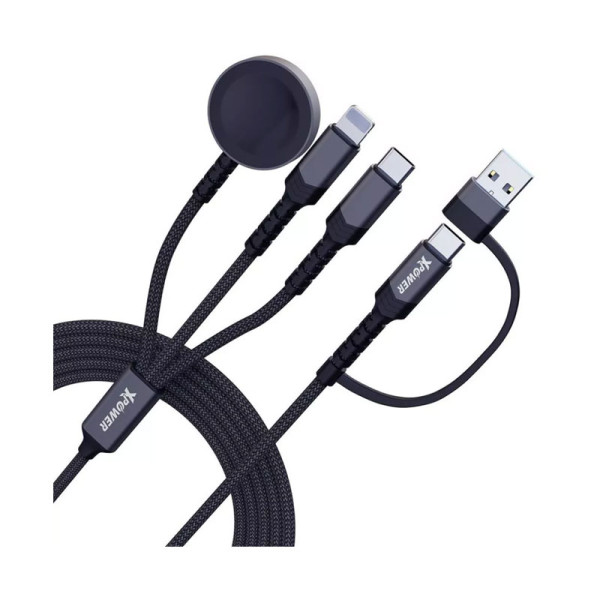 XPOWER XP 3X2W 6IN1 60W PD3.0 CABLE-GREY XP9539