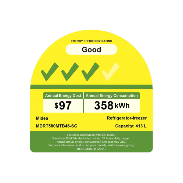MIDEA 2 DOOR FRIDGE MDRT580MTB46-SG