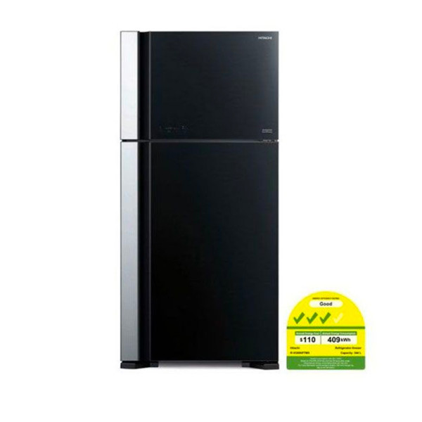 HITACHI 2 DOOR FRIDGE RVG690P7MS-GBK