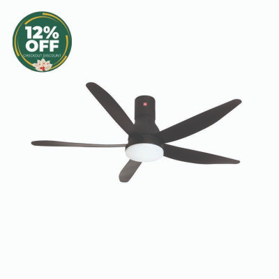KDK CEILING FAN U60FWL LONG ROD-BLACK