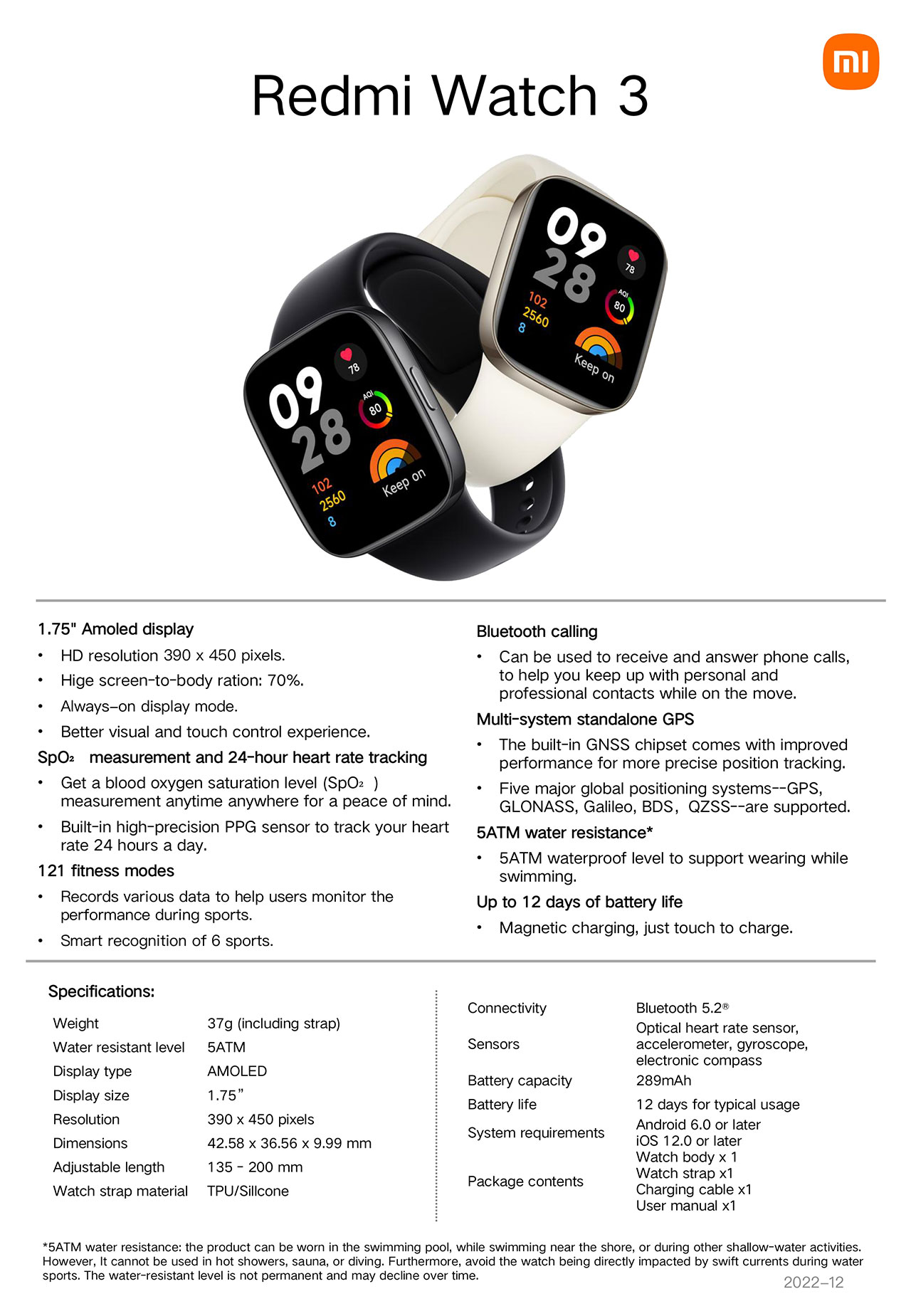 Xiaomi Redmi Watch 3 Ivory | BHR6854GL