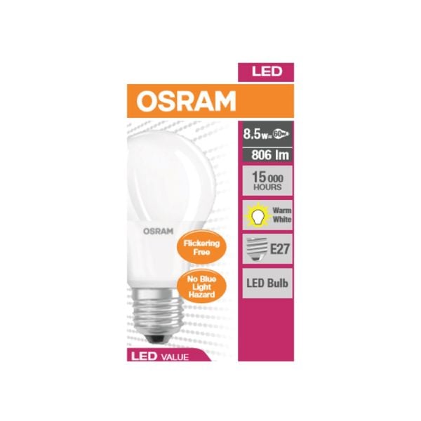 OSRAM BULBS LED 8.5W/827 WARM WHITE