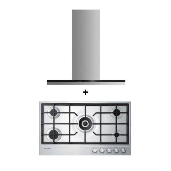 FISHER & PAYKEL GAS RANGE PACKAGE CG905DTGX1+HC90DCXB3