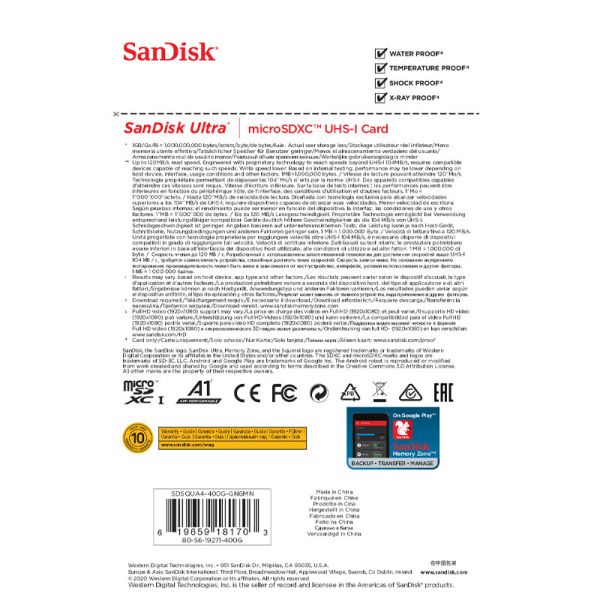 SANDISK MEMORY SD CARD SDSQUA4-400G-GN6MN