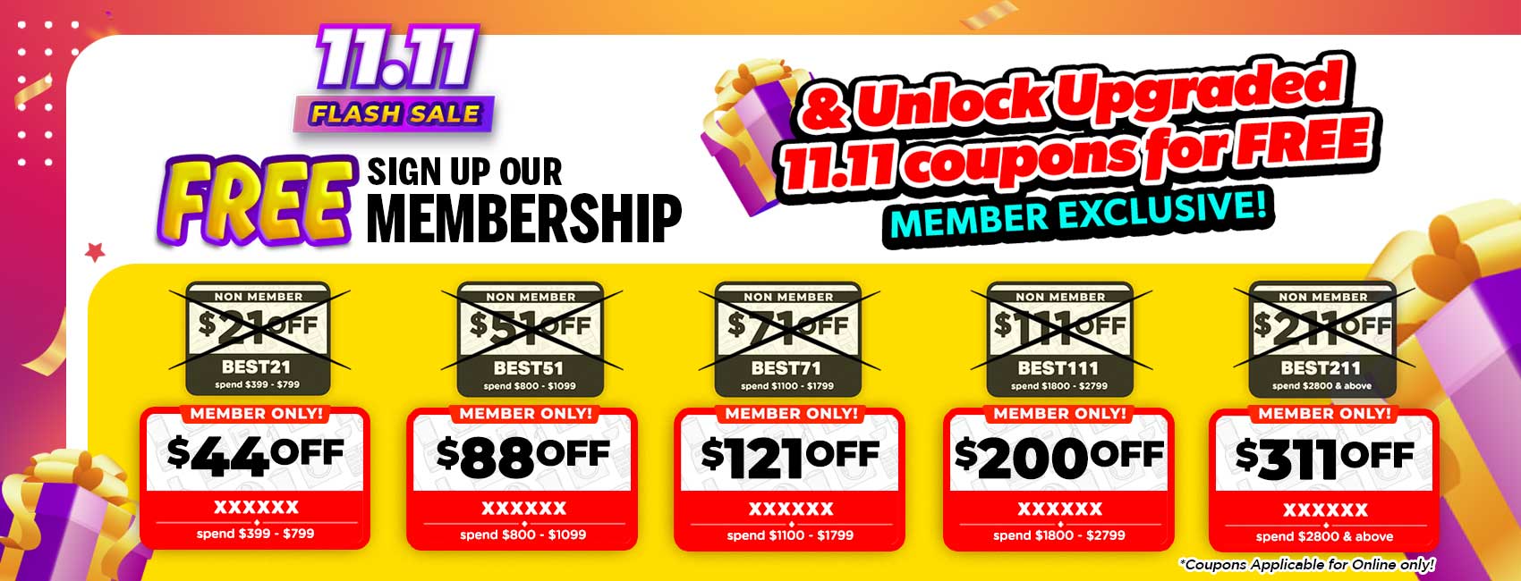 11.11 Member Sign Up