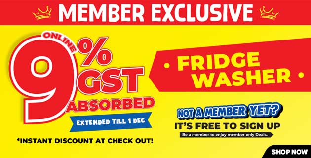 GST Absorbed Fridge & Washer